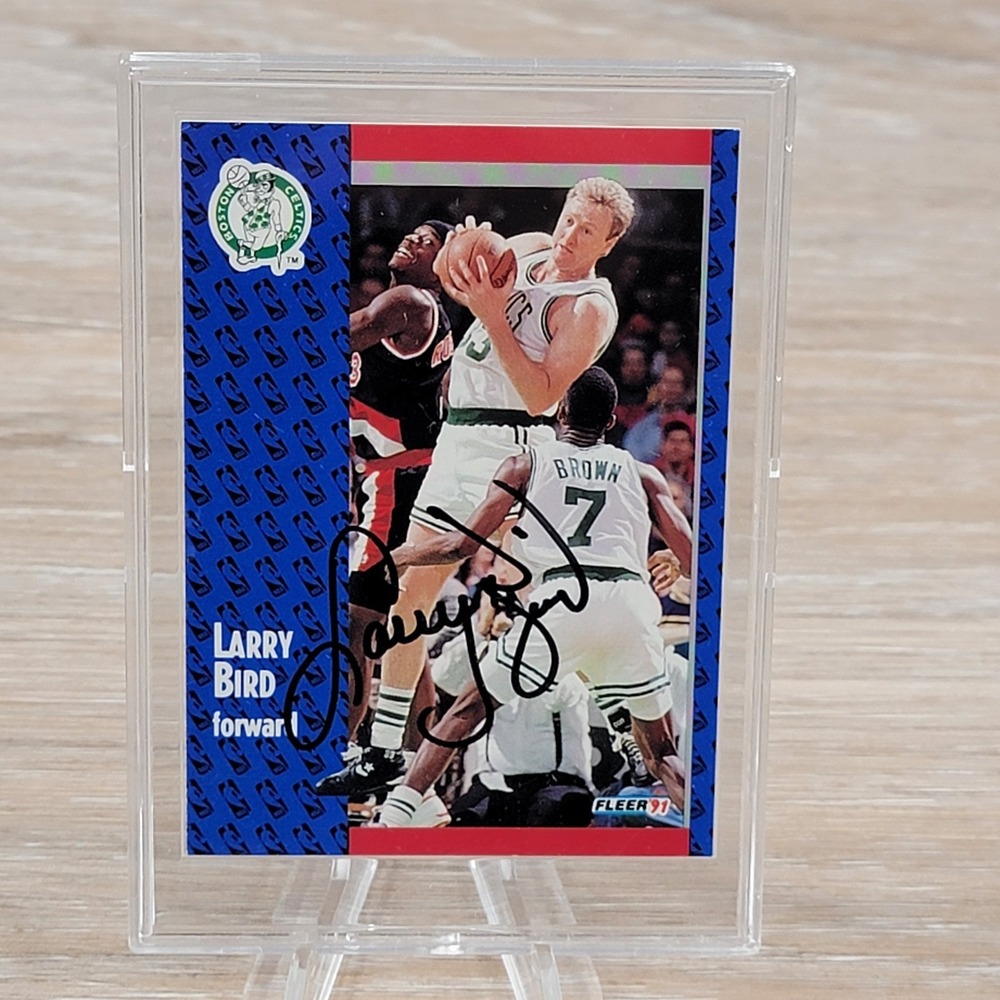1991 Fleer Larry Bird 8 Boston Celtics Basketball Card Autographed Signed NBA